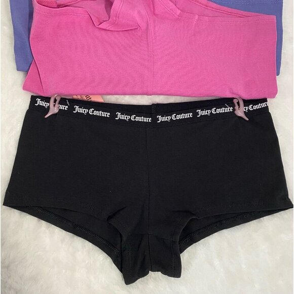 Juicy Couture Black, Gray, Pink, Purple Boy Short Hipster Panties Set NWT Size M - Picture 8 of 9